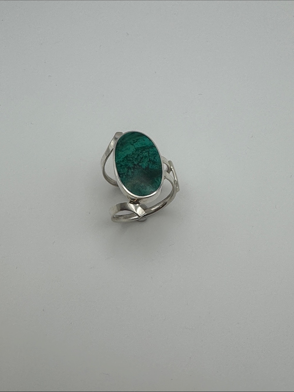 Sterling Silver Green Turquoise Oval Ring